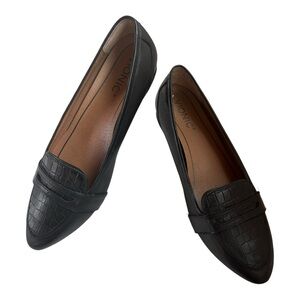 Vionic Black Crocodile Skin Savannah Loafer 7.5 M